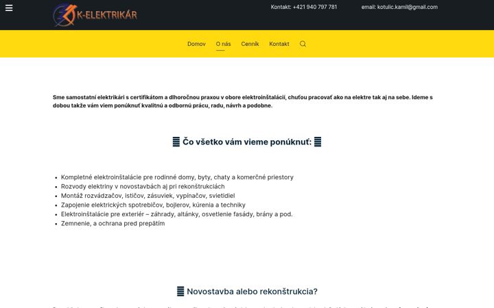 Screenshot of k-elektrikar.sk