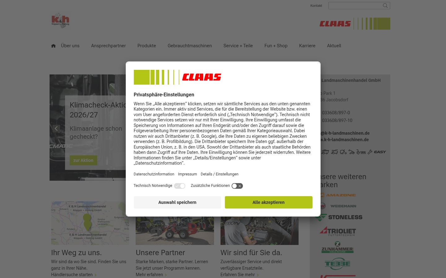 Screenshot of the consent banner shown before any interaction