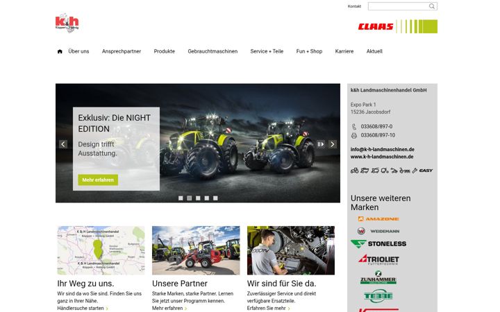 Screenshot of k-h-landmaschinen.de