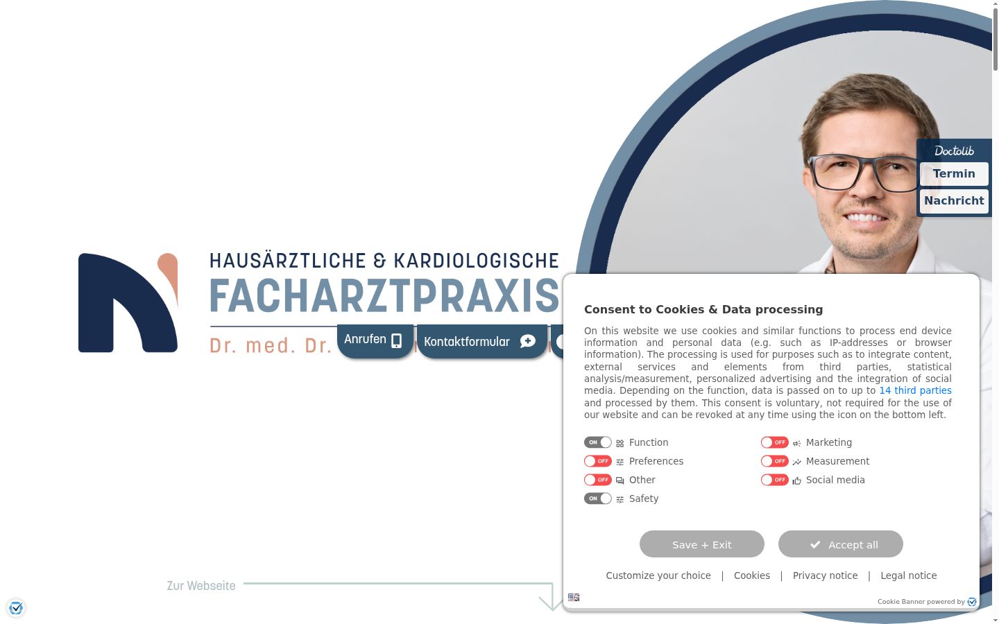 Screenshot tal-banner tal-kunsens muri qabel kwalunkwe interazzjoni
