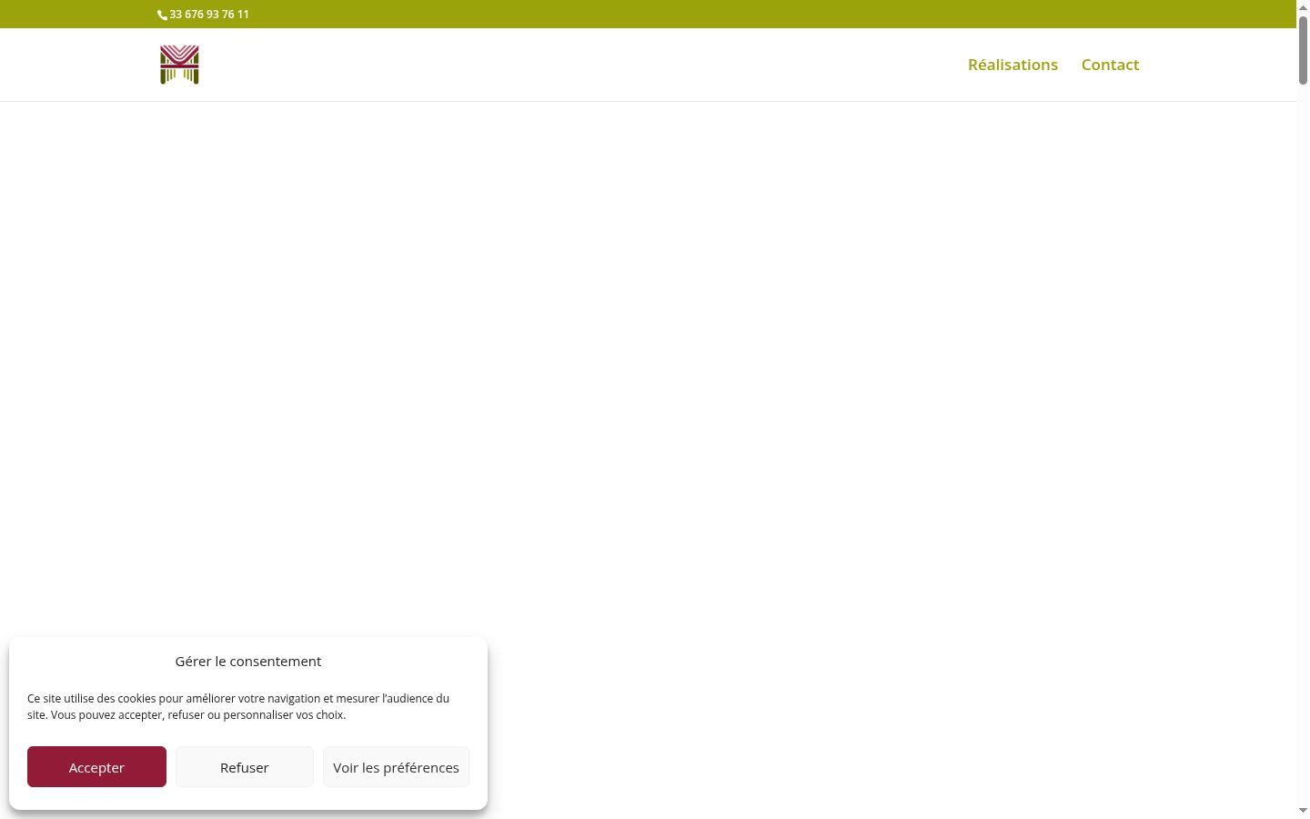 Skærmbillede af samtykkebanneret, som det blev vist før nogen interaktion