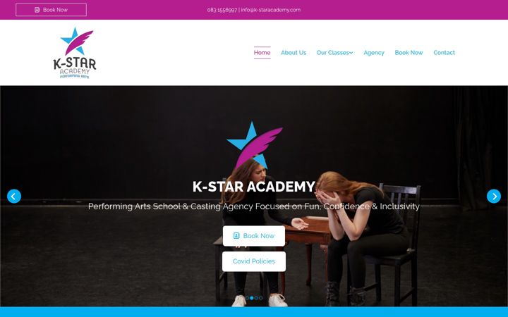 Skjámynd af k-staracademy.com