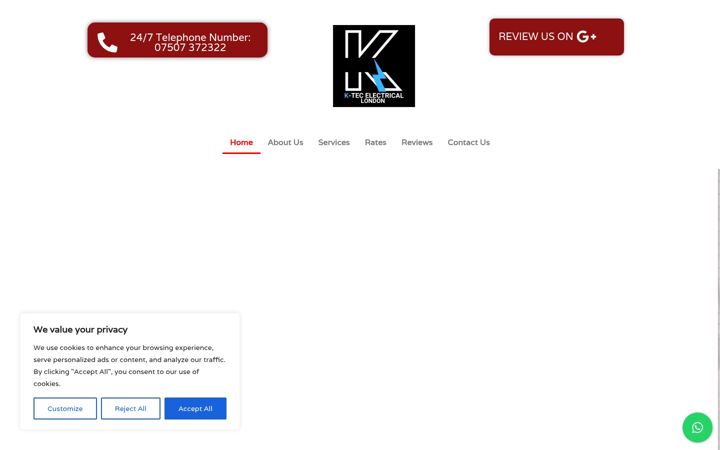Screenshot of k-tecelectrical.com