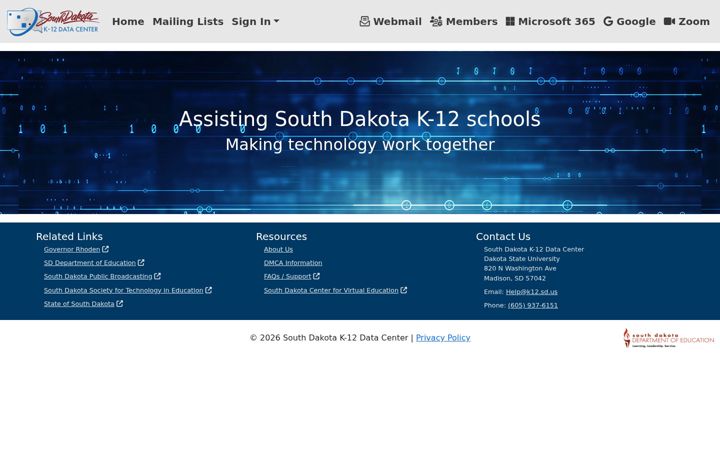 Screenshot von k12.sd.us
