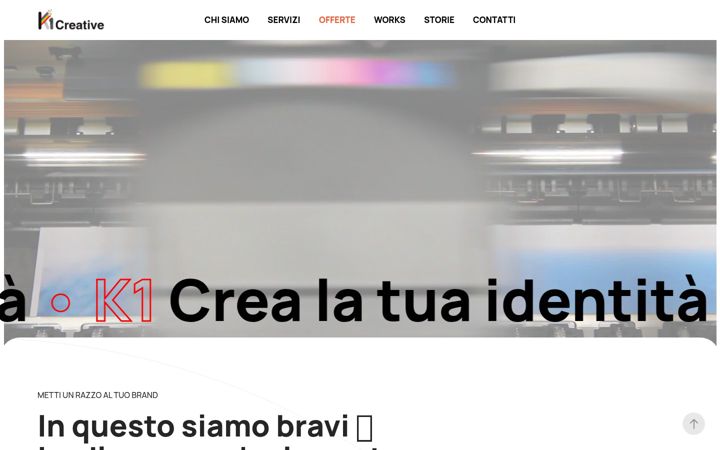 Kuvakaappaus sivustosta k1creative.it