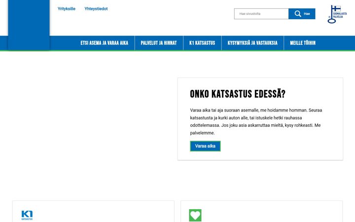 Screenshot ta' k1katsastus.fi