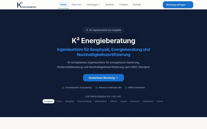Screenshot von k2-energie.de