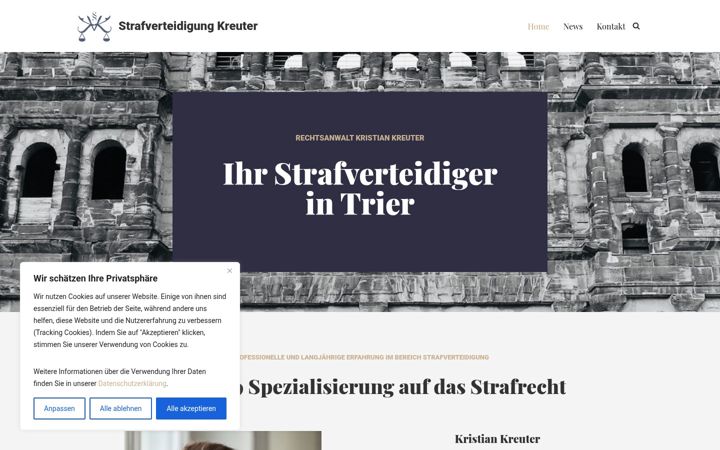 Screenshot of k2k-strafverteidigung.de