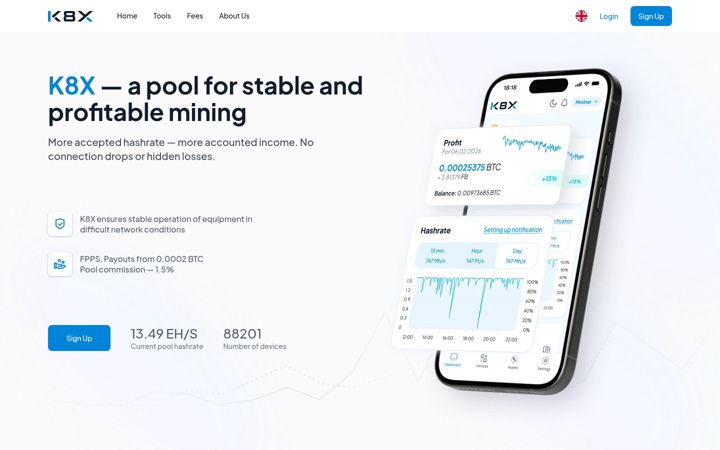 Screenshot of k8x.com