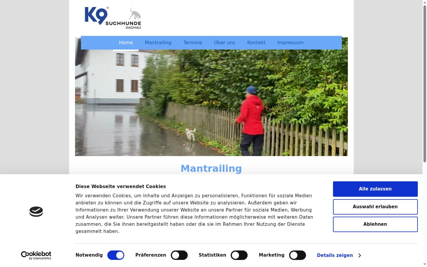 Skærmbillede af samtykkebanneret, som det blev vist før nogen interaktion