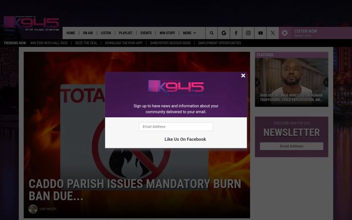 Screenshot of k945.com