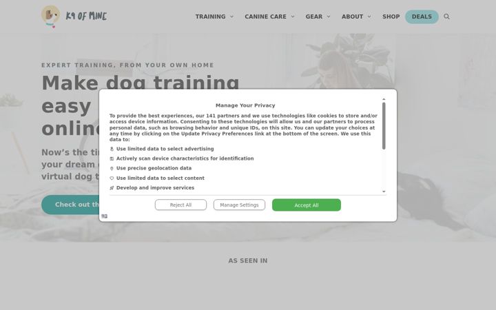 Screenshot of k9ofmine.com