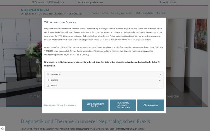 Screenshot of ka-nephrologie.de