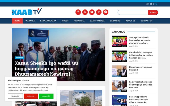 Screenshot of kaabtv.com