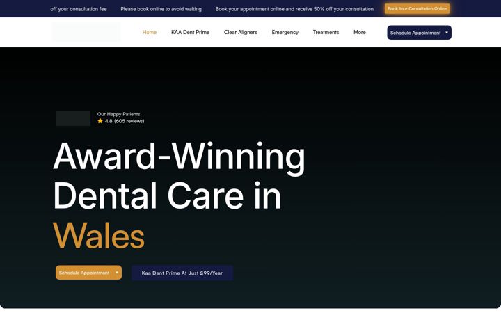 Screenshot of kaadentals.co.uk