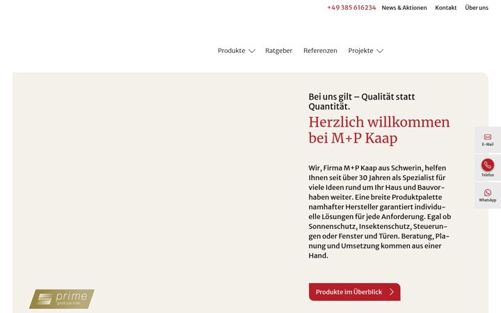 Skärmbild av kaap-schwerin.de