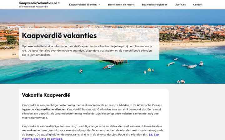 Skærmbillede af kaapverdievakanties.nl