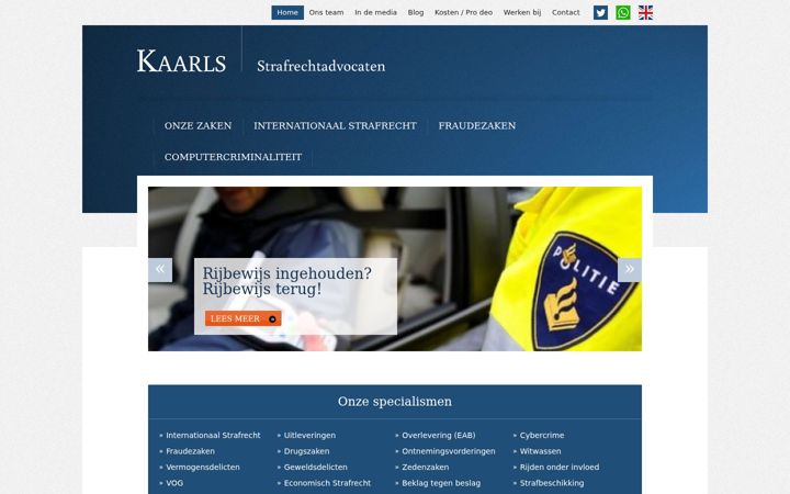 Screenshot of kaarls-strafrechtadvocaten.nl