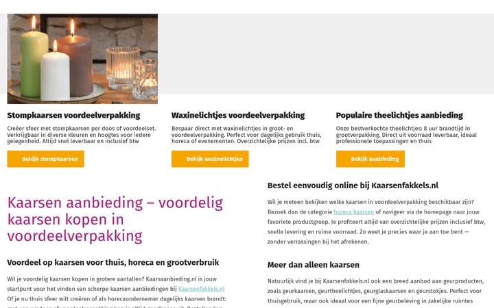 Screenshot of kaarsaanbieding.nl