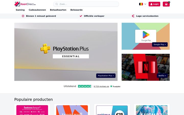 Screenshot of kaartdirect.be