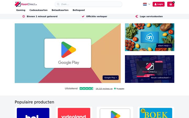 Screenshot of kaartdirect.nl