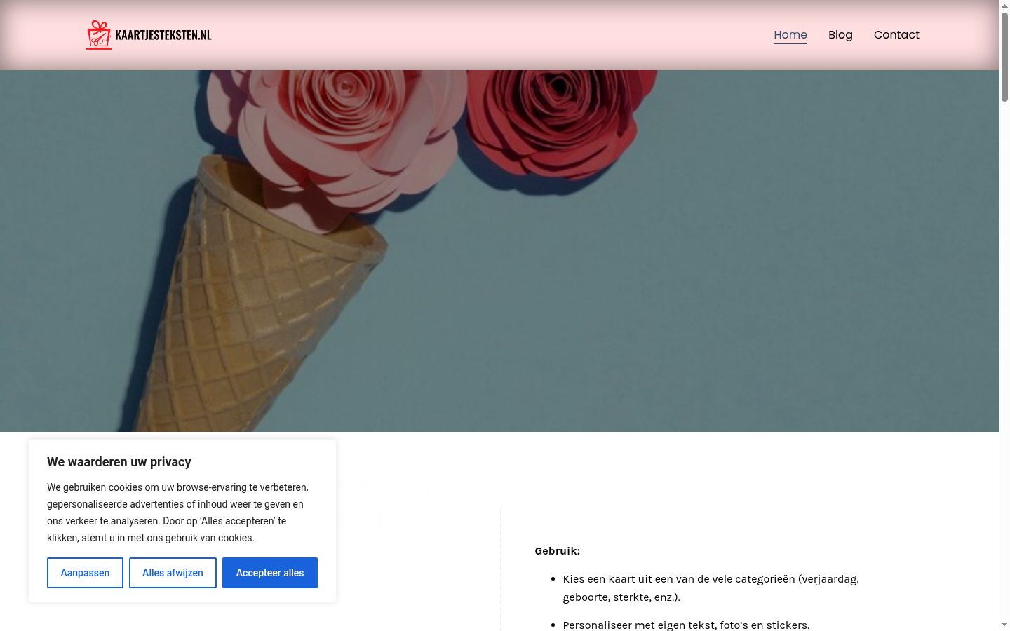 Screenshot of the consent banner shown before any interaction