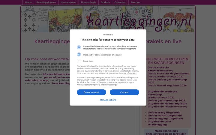 Screenshot of kaartleggingen.nl