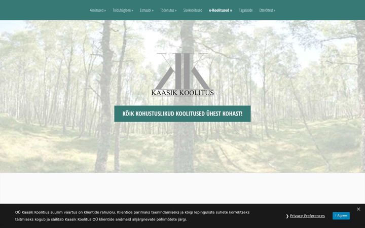 Screenshot of kaasikkoolitus.eu