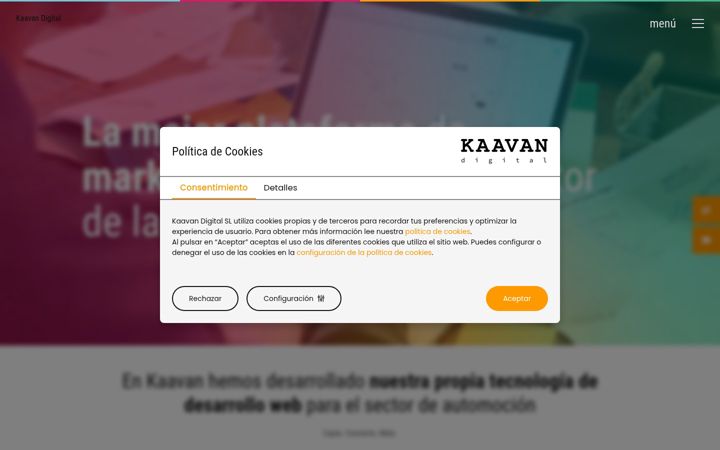 Captură de ecran a kaavan.es