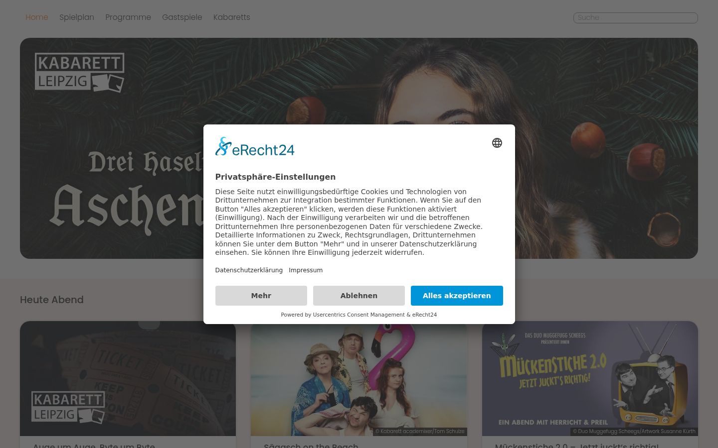 Capture d'écran de la bannière de consentement affichée avant toute interaction