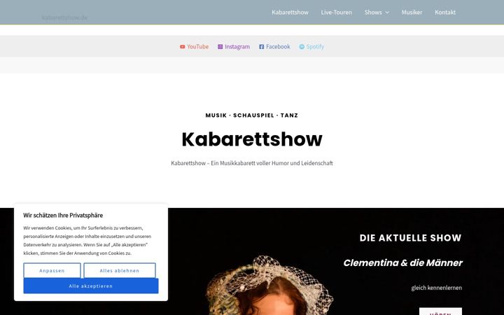 Screenshot of kabarettshow.de