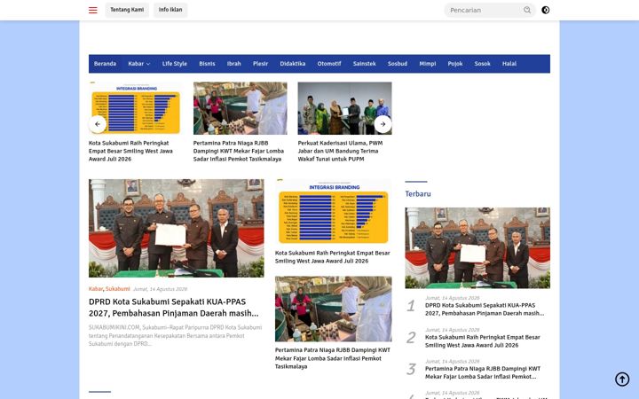 Screenshot of kabarindah.com
