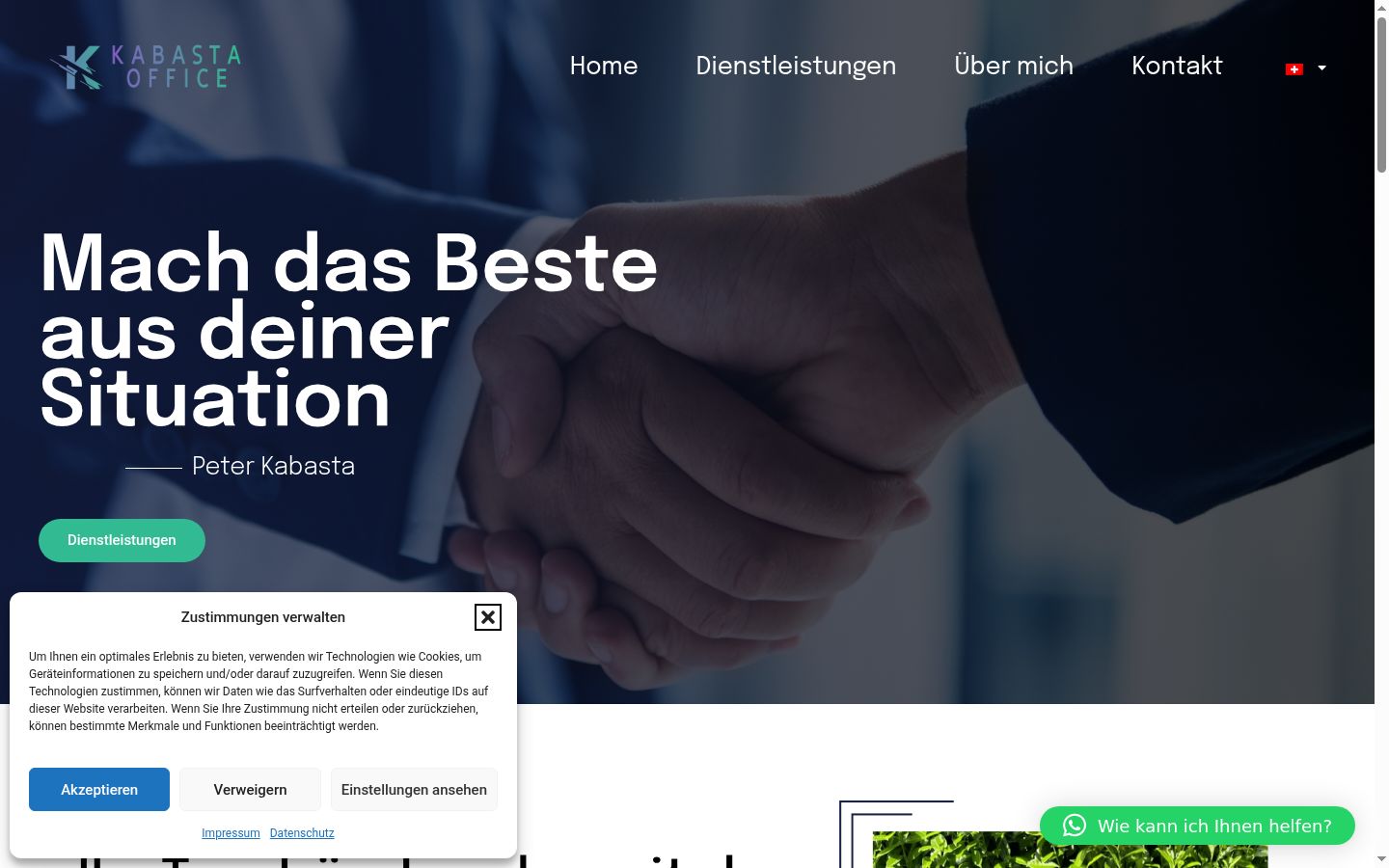 Screenshot del banner di consenso mostrato prima di qualsiasi interazione