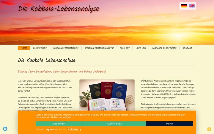 Screenshot of kabbala-lebensanalyse.com