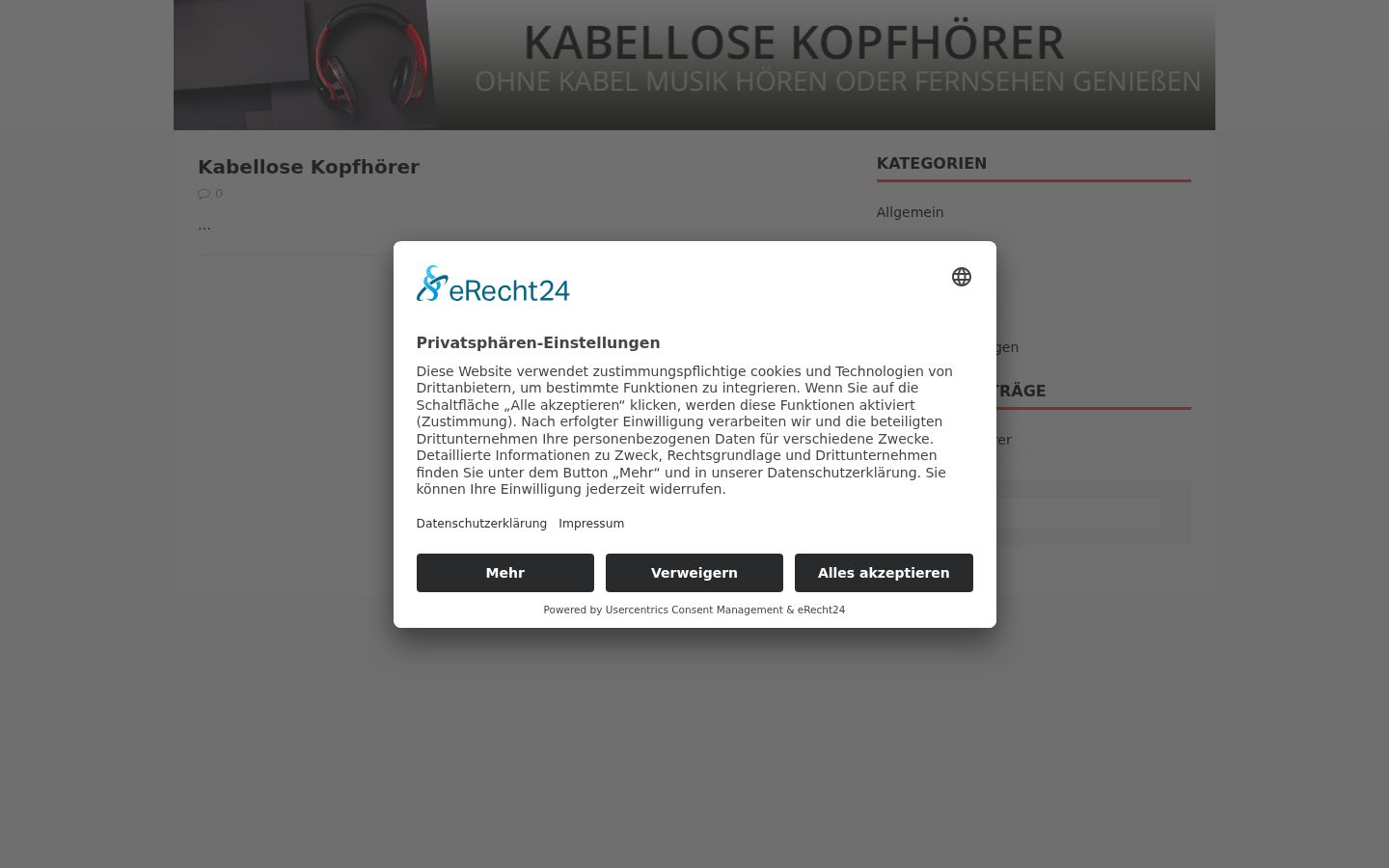 Screenshot van de toestemmingsbanner zoals getoond vóór enige interactie