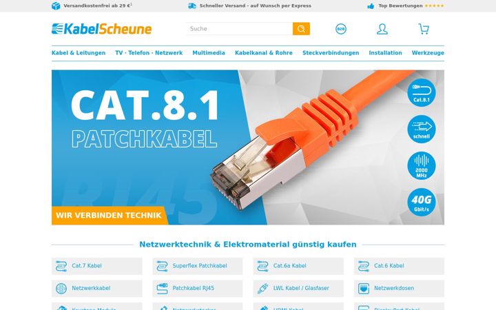 Screenshot of kabelscheune.de