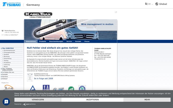 Screenshot of kabeltrax.de