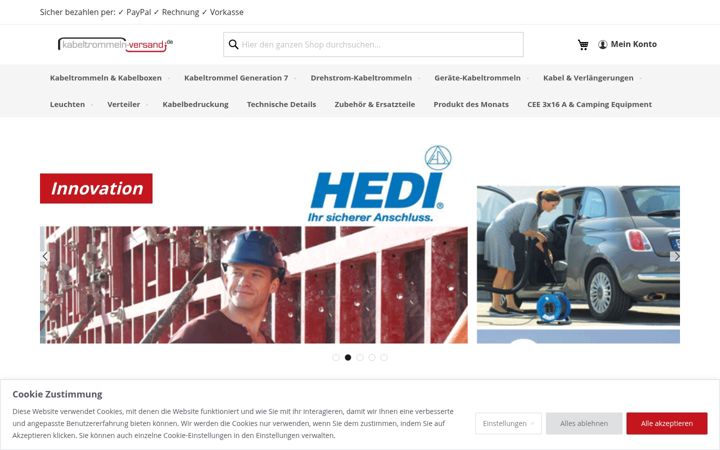 Screenshot of kabeltrommeln-versand.de