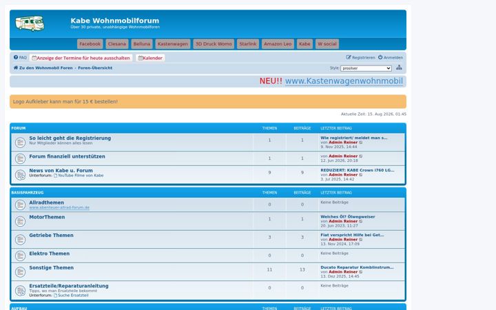Screenshot of kabewohnmobilforum.de