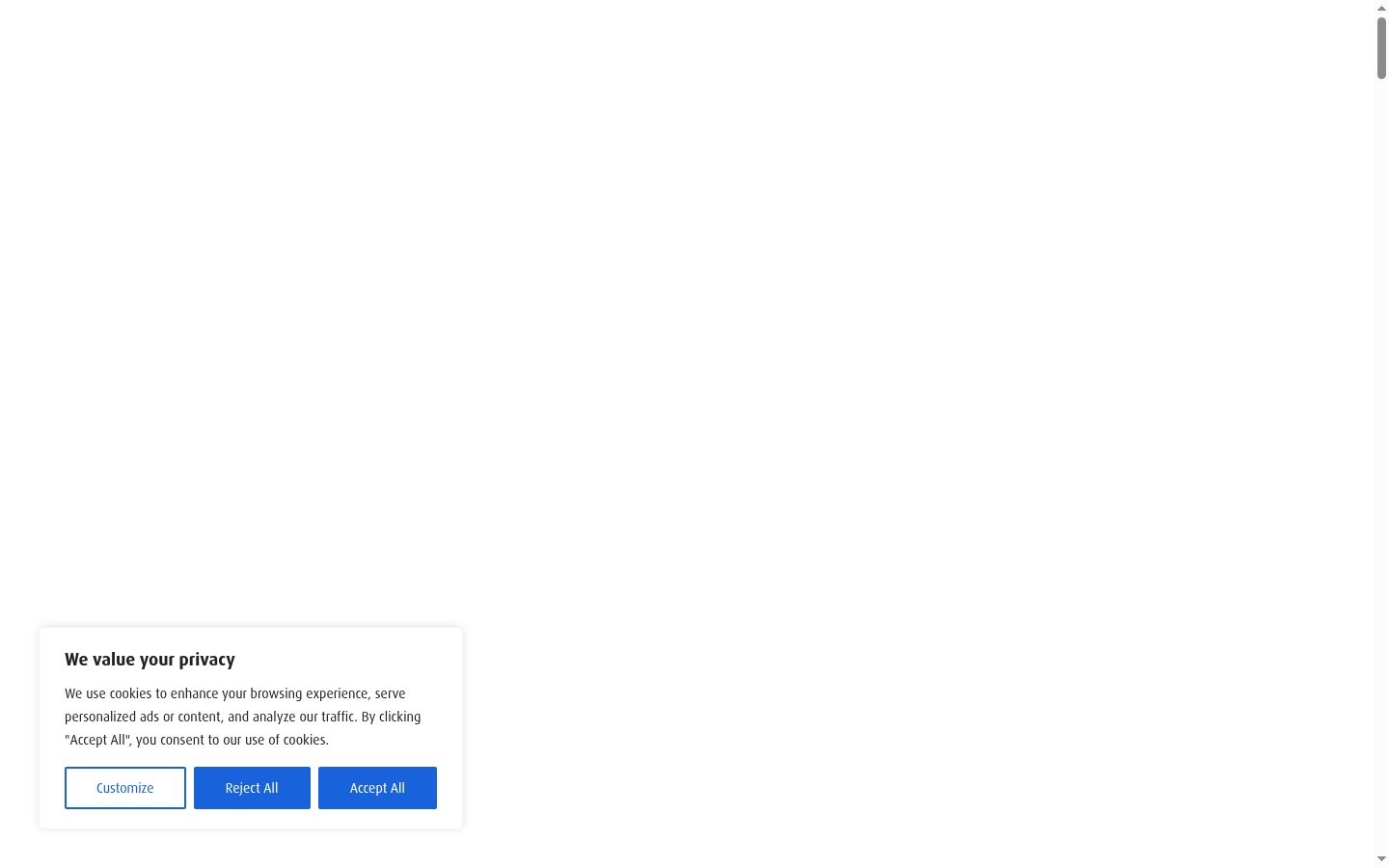 Screenshot of the consent banner shown before any interaction