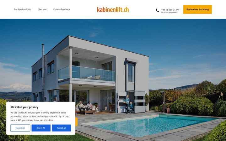 Screenshot of kabinenlift.ch