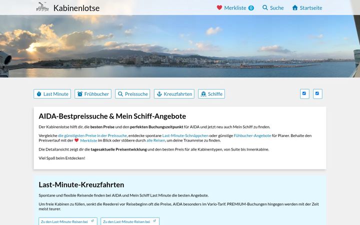 Screenshot of kabinenlotse.de