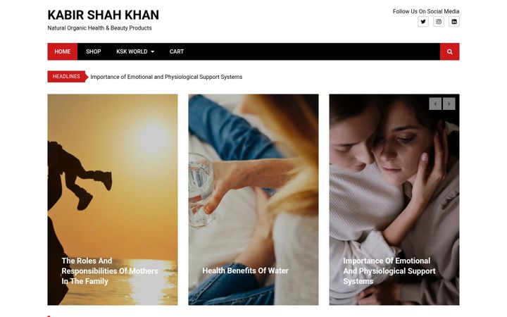 Screenshot of kabirshahkhan.com