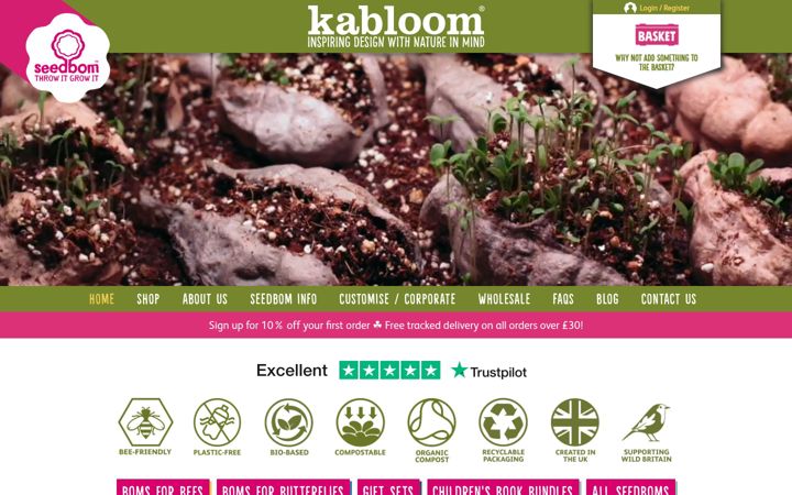 Screenshot of kabloom.co.uk