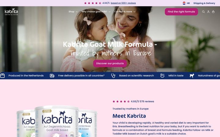 Screenshot of kabrita.eu