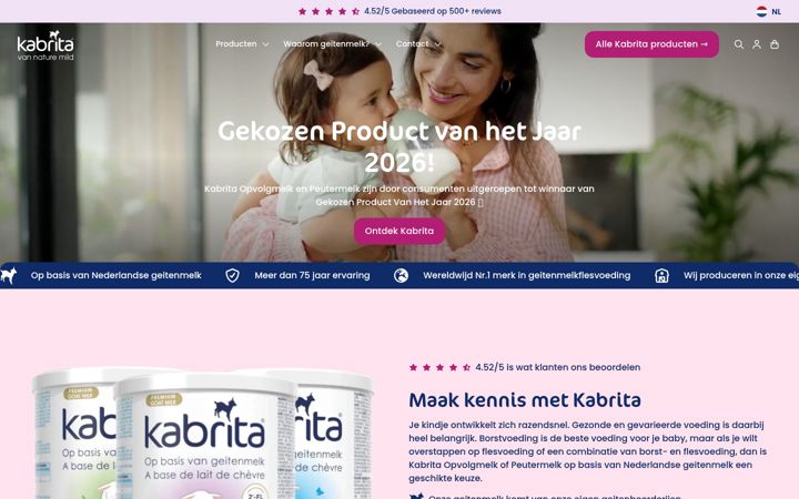 Screenshot of kabrita.nl