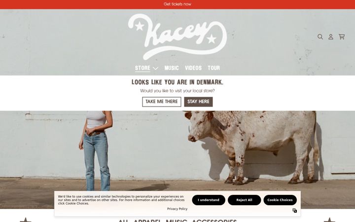 Screenshot of kaceymusgraves.com