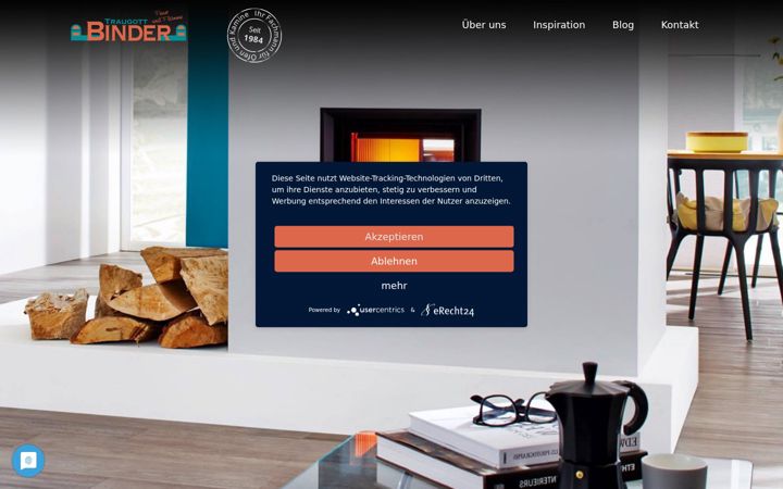 Screenshot of kachelofen-binder.de
