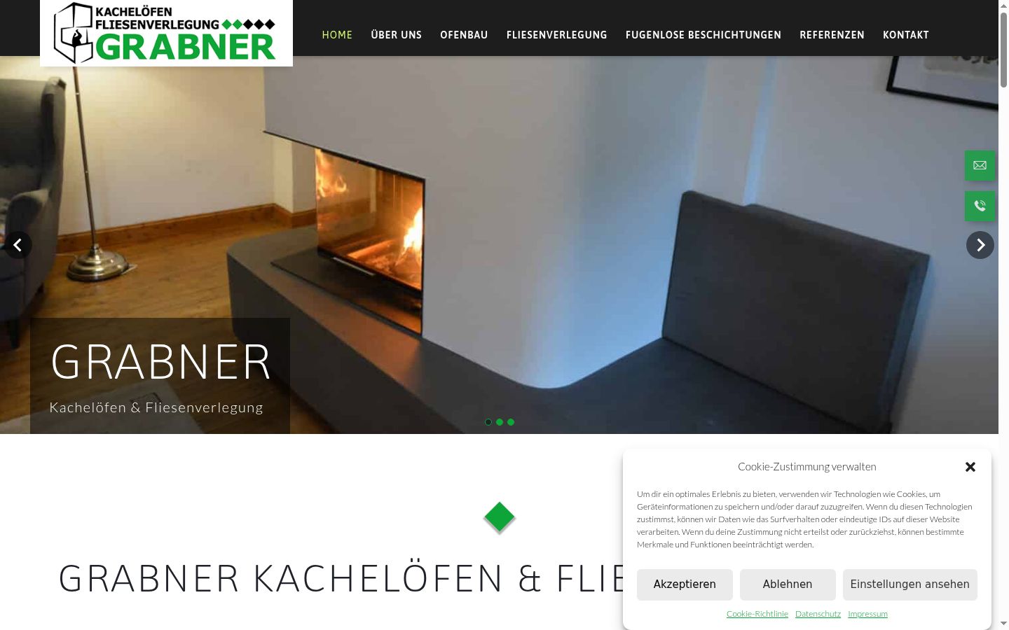 Screenshot des Einwilligungsbanners vor jeglicher Interaktion