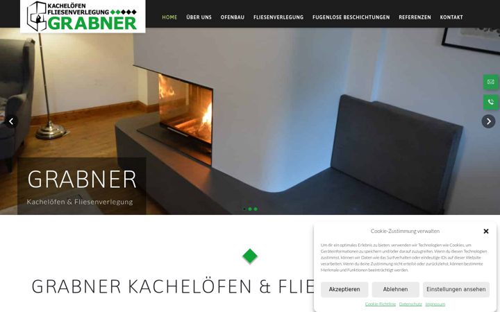 Screenshot of kachelofenfliesen-grabner.at